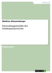 Cover von Entwicklungsmodelle des Schriftspracherwerbs