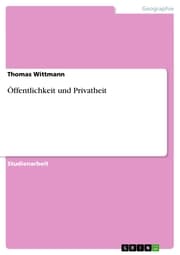 Cover von Öffentlichkeit und Privatheit