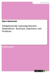 Cover von Erfolgskontrolle regionalpolitischer Maßnahmen - Konzepte, Ergebnisse und Probleme