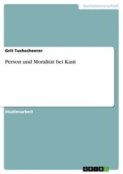 Cover von Person und Moralität bei Kant