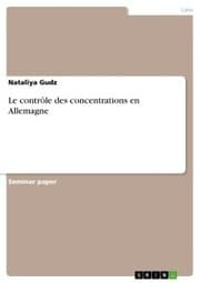 Cover von Le contrôle des concentrations en Allemagne