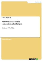 Cover von Nutzwertanalysen bei Standortentscheidungen