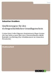 Cover von Quellenexegese für den rechtsgeschichtlichen Grundlagenschein