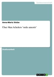 Cover von Über Max Schelers 'ordo amoris'