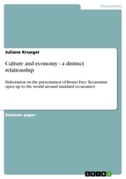 Cover von Culture and economy - a distinct relationship