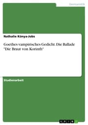 Cover von Goethes vampirisches Gedicht. Die Ballade 'Die Braut von Korinth'