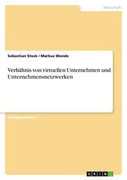 Cover von Verhältnis von virtuellen Unternehmen und Unternehmensnetzwerken