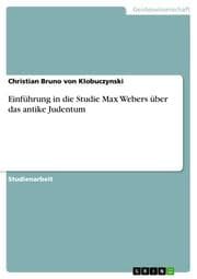 Cover von Einführung in die Studie Max Webers über das antike Judentum