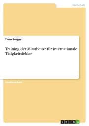 Cover von Training der Mitarbeiter für internationale Tätigkeitsfelder