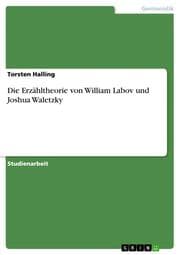 Cover von Die Erzähltheorie von William Labov und Joshua Waletzky