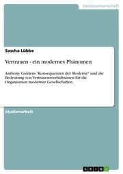 Cover von Vertrauen - ein modernes Phänomen