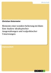 Cover von Elemente einer sozialen Sicherung im Islam: Eine Analyse idealtypischer Ausgestaltungen und realpolitischer Umsetzungen