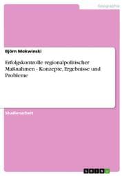 Cover von Erfolgskontrolle regionalpolitischer Maßnahmen - Konzepte, Ergebnisse und Probleme