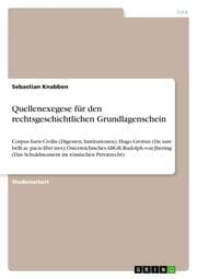 Cover von Quellenexegese für den rechtsgeschichtlichen Grundlagenschein