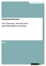 Cover von Vier Chansons - Versuch einer sprechkundlichen Deutung