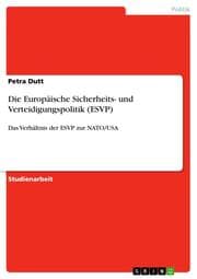 Cover von Die Europäische Sicherheits- und Verteidigungspolitik (ESVP)