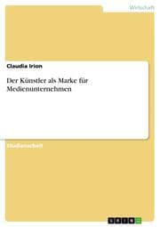 Cover von Der Künstler als Marke für Medienunternehmen