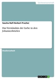 Cover von Das Verständnis der Liebe in den Johannesbriefen