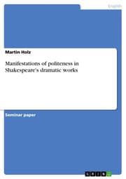 Cover von Manifestations of politeness in Shakespeare's dramatic works