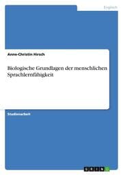 Cover von Biologische Grundlagen der menschlichen Sprachlernfähigkeit