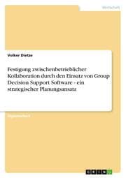 Cover von Festigung zwischenbetrieblicher Kollaboration durch den Einsatz von Group Decision Support Software - ein strategischer Planungsansatz