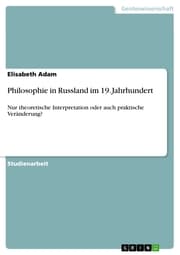 Cover von Philosophie in Russland im 19. Jahrhundert