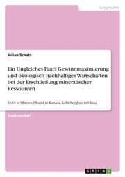 Cover von Ein Ungleiches Paar? Gewinnmaximierung und ökologisch nachhaltiges Wirtschaften bei der Erschließung mineralischer Ressourcen