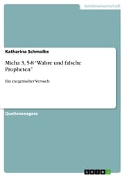 Cover von Micha 3,5-8 'Wahre und falsche Propheten'