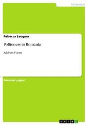 Cover von Politeness in Romania