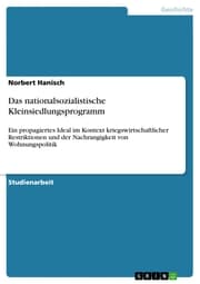 Cover von Das nationalsozialistische Kleinsiedlungsprogramm