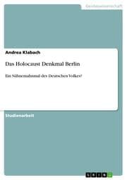 Cover von Das Holocaust Denkmal Berlin