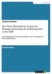 Cover von Das Neue Ökonomische System der Planung und Leitung der Volkswirtschaft in der DDR