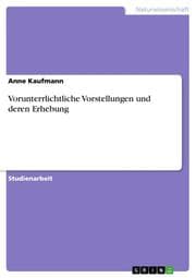 Cover von Vorunterrlichtliche Vorstellungen und deren Erhebung