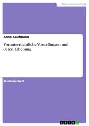 Cover von Vorunterrlichtliche Vorstellungen und deren Erhebung