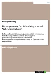 Cover von Die so genannte 'an Sicherheit grenzende Wahrscheinlichkeit'