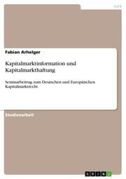 Cover von Kapitalmarktinformation und Kapitalmarkthaftung