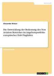 Cover von Die Entwicklung der Bedeutung des Non Aviation Bereiches im Angebotsportfolio europäischer Hub Flughäfen