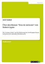 Cover von Über den Roman 'Trou de mémoire' von Hubert Aquin