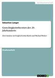 Cover von Gerechtigkeitstheorien des 20.Jahrhunderts