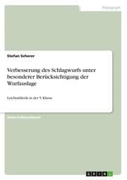 Cover von Verbesserung des Schlagwurfs unter besonderer Berücksichtigung der Wurfauslage