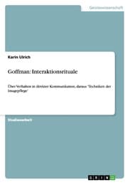 Cover von Goffman: Interaktionsrituale