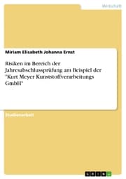 Cover von Risiken im Bereich der Jahresabschlussprüfung am Beispiel der 'Kurt Meyer Kunststoffverarbeitungs GmbH'