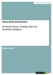 Cover von Zu David Humes 'Dialoge über die natürliche Religion'