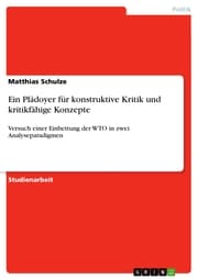 Cover von Ein Plädoyer für konstruktive Kritik und kritikfähige Konzepte