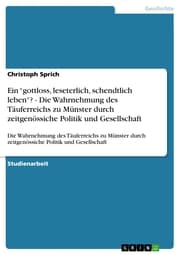 Cover von Ein 'gottloss, leseterlich, schendtlich leben'? - Die Wahrnehmung des Täuferreichs zu Münster durch zeitgenössiche Politik und Gesellschaft