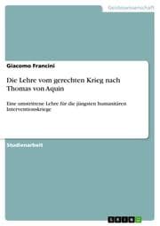 Cover von Die Lehre vom gerechten Krieg nach Thomas von Aquin