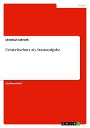 Cover von Umweltschutz als Staatsaufgabe