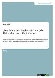 Cover von Die Kultur der Gesellschaft und die Kultur des neuen Kapitalismus