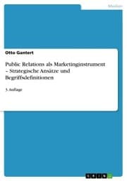 Cover von Public Relations als Marketinginstrument - Strategische Ansätze und Begriffsdefinitionen