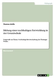 Cover von Bildung einer nachhaltigen Entwicklung in der Grundschule